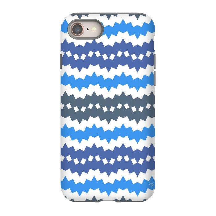 iPhone 8 StrongFit Blue Playful CHevron by Martina