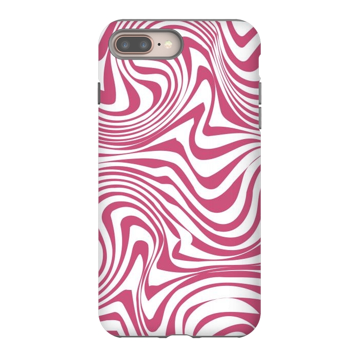 iPhone 7 plus StrongFit Retro pink waves by Martina