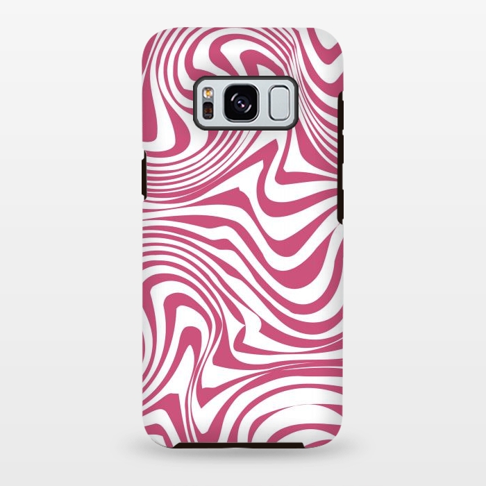 Galaxy S8 plus StrongFit Retro pink waves by Martina