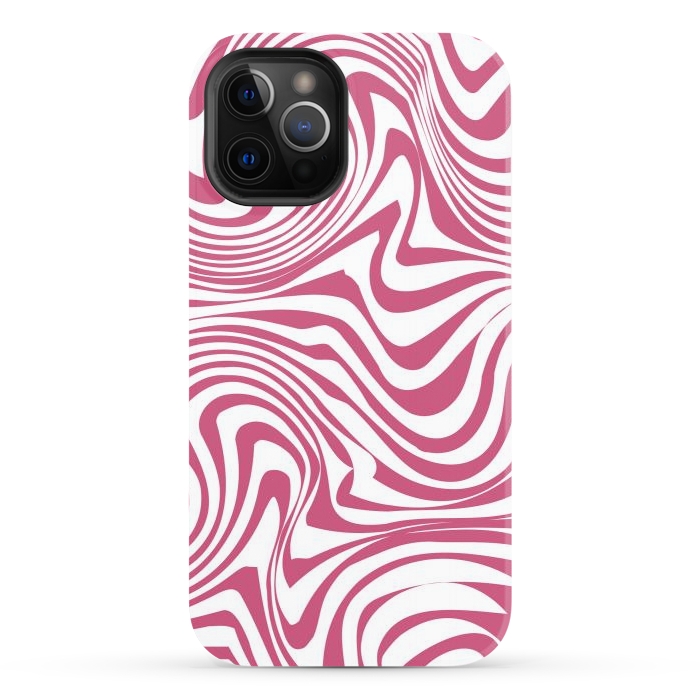 iPhone 12 Pro StrongFit Retro pink waves by Martina