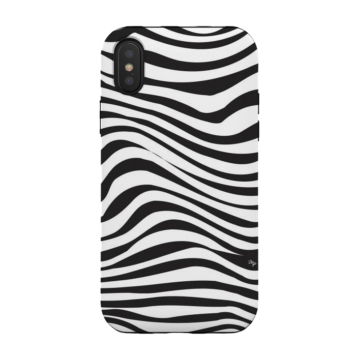 iPhone Xs / X StrongFit Modern retro black and white waves by Martina
