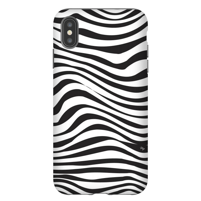 iPhone Xs Max StrongFit Modern retro black and white waves by Martina