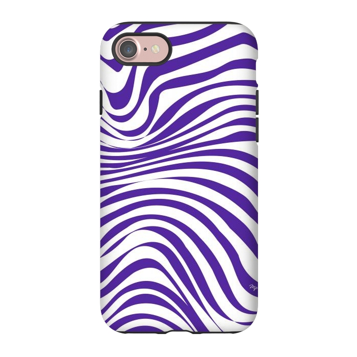 iPhone 7 StrongFit Modern retro purple waves by Martina