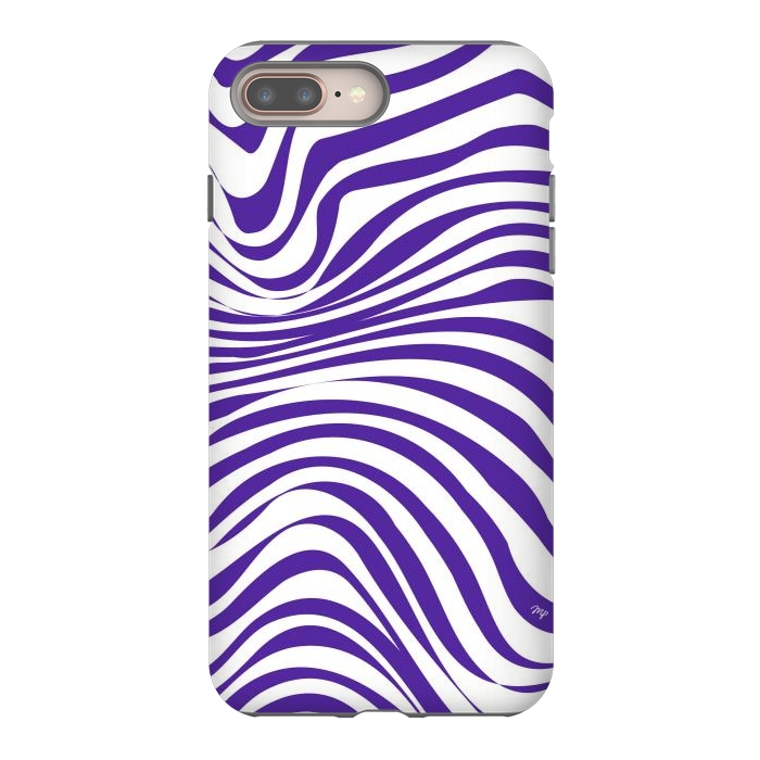 iPhone 7 plus StrongFit Modern retro purple waves by Martina