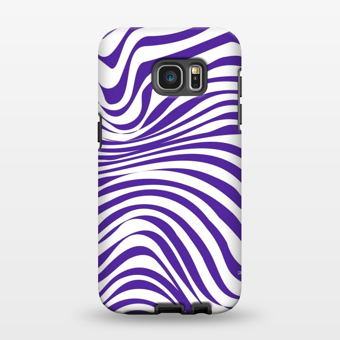 Galaxy S7 EDGE StrongFit Modern retro purple waves by Martina