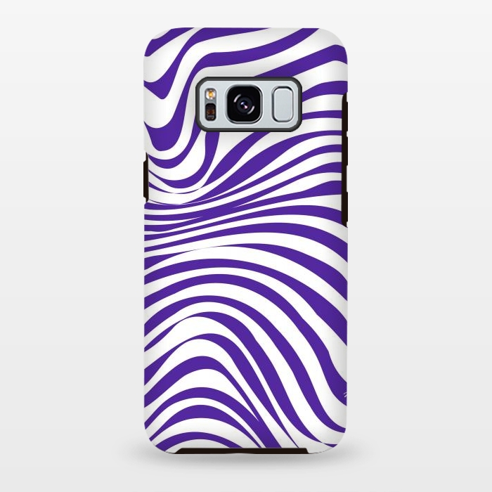Galaxy S8 plus StrongFit Modern retro purple waves by Martina