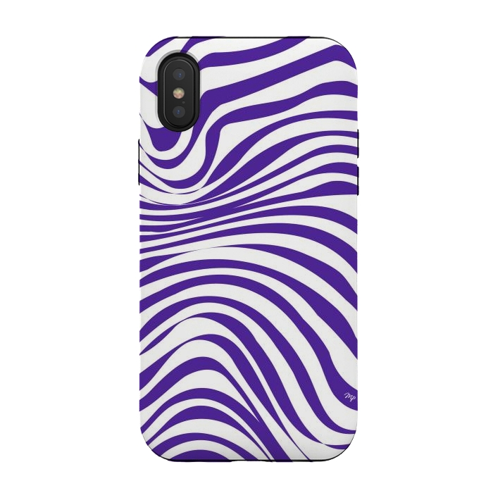 iPhone Xs / X StrongFit Modern retro purple waves by Martina