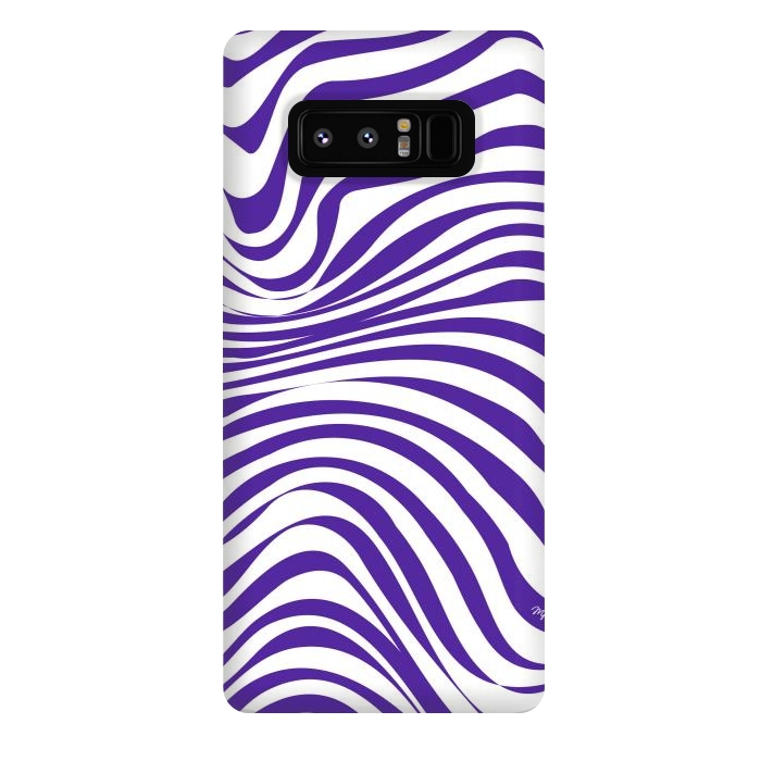Galaxy Note 8 StrongFit Modern retro purple waves by Martina