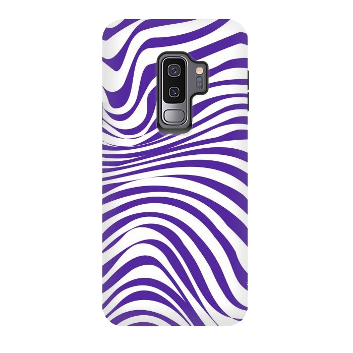 Galaxy S9 plus StrongFit Modern retro purple waves by Martina