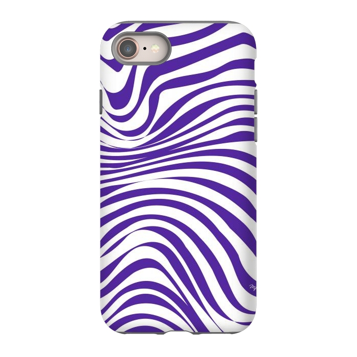 iPhone 8 StrongFit Modern retro purple waves by Martina