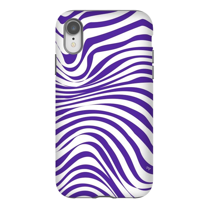 iPhone Xr StrongFit Modern retro purple waves by Martina