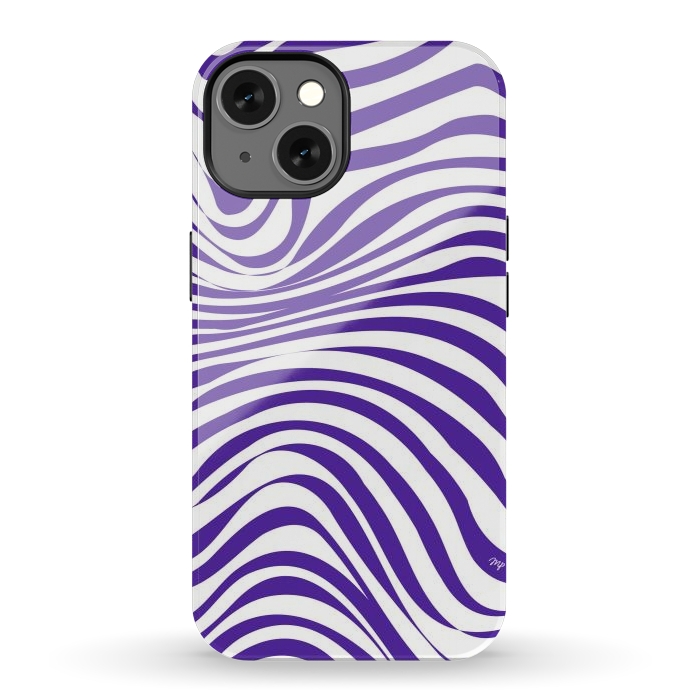 iPhone 13 StrongFit Modern retro purple waves by Martina