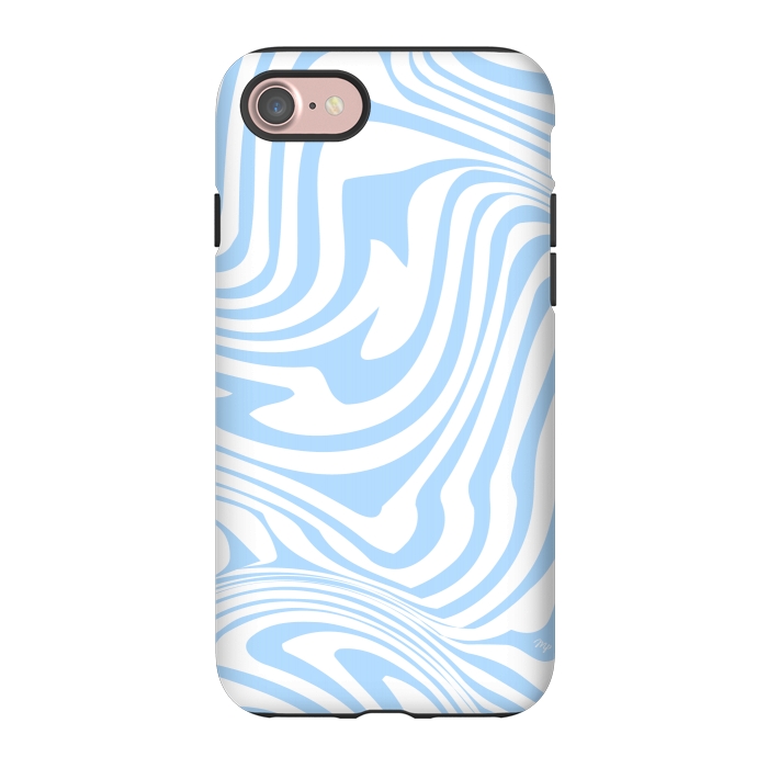 iPhone 7 StrongFit Modern retro blue waves by Martina