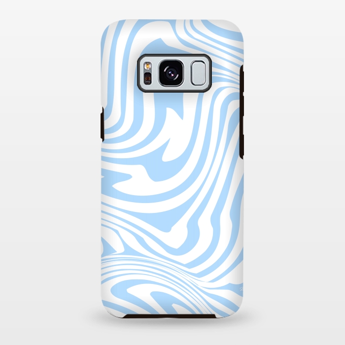 Galaxy S8 plus StrongFit Modern retro blue waves by Martina