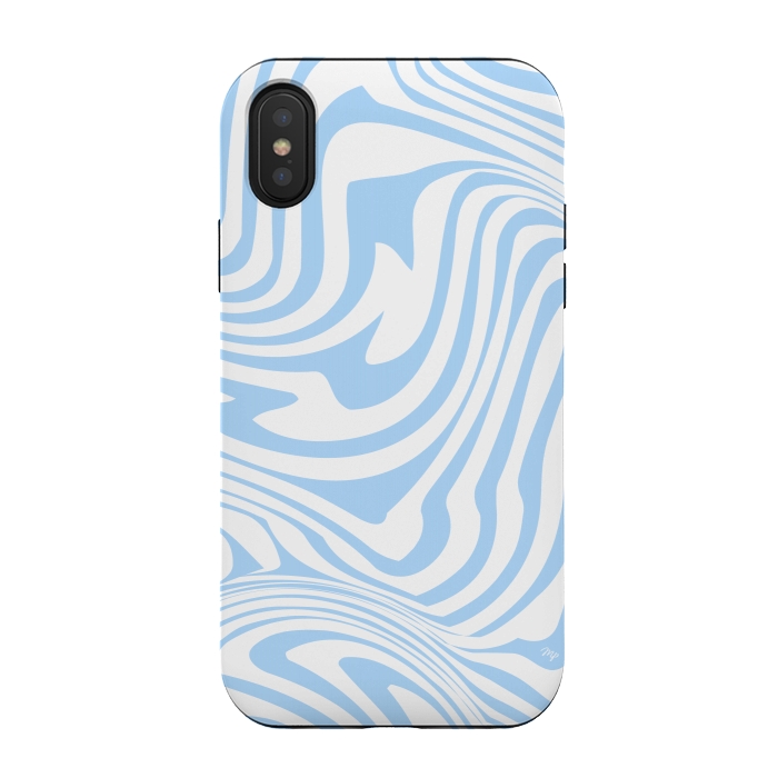 iPhone Xs / X StrongFit Modern retro blue waves by Martina