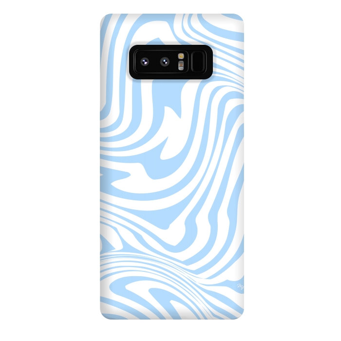 Galaxy Note 8 StrongFit Modern retro blue waves by Martina