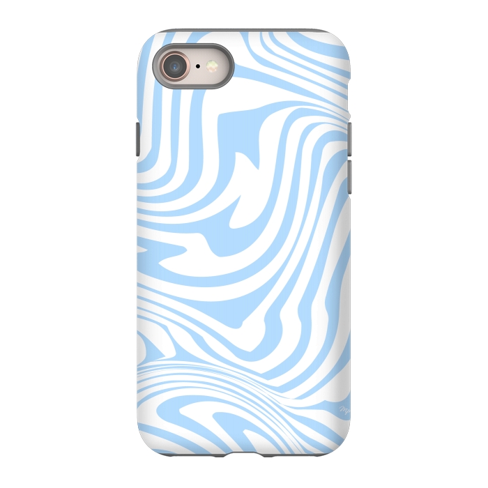 iPhone 8 StrongFit Modern retro blue waves by Martina