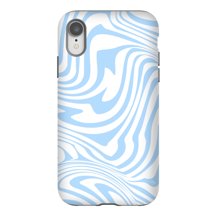 iPhone Xr StrongFit Modern retro blue waves by Martina