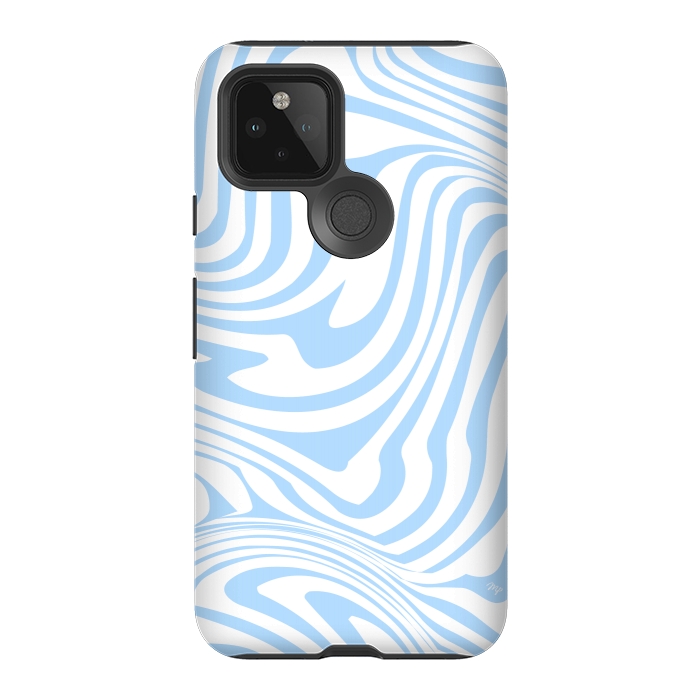 Pixel 5 StrongFit Modern retro blue waves by Martina