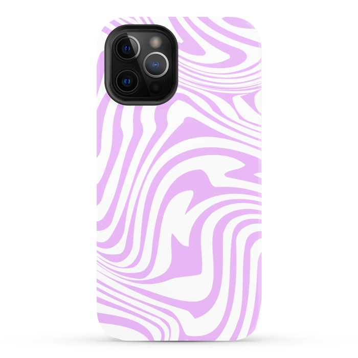 iPhone 12 Pro StrongFit Modern retro lila waves by Martina