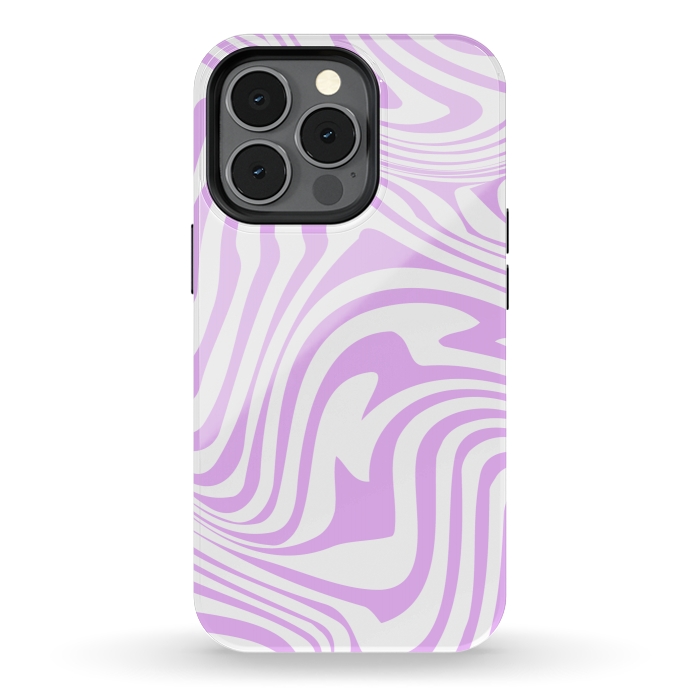 iPhone 13 pro StrongFit Modern retro lila waves by Martina