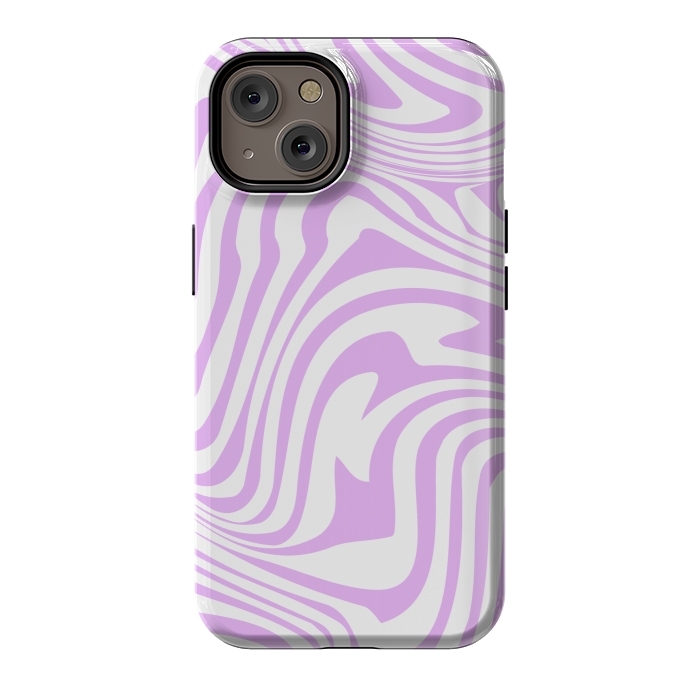 iPhone 14 StrongFit Modern retro lila waves by Martina