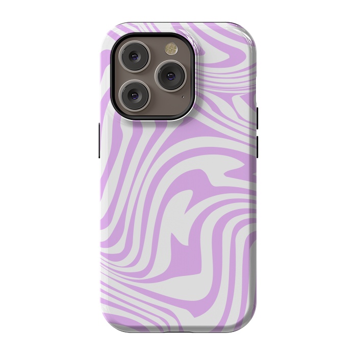 iPhone 14 Pro StrongFit Modern retro lila waves by Martina