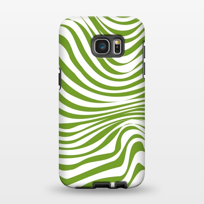 Galaxy S7 EDGE StrongFit Modern retro cool green waves by Martina