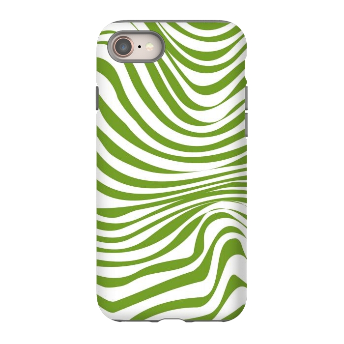 iPhone 8 StrongFit Modern retro cool green waves by Martina
