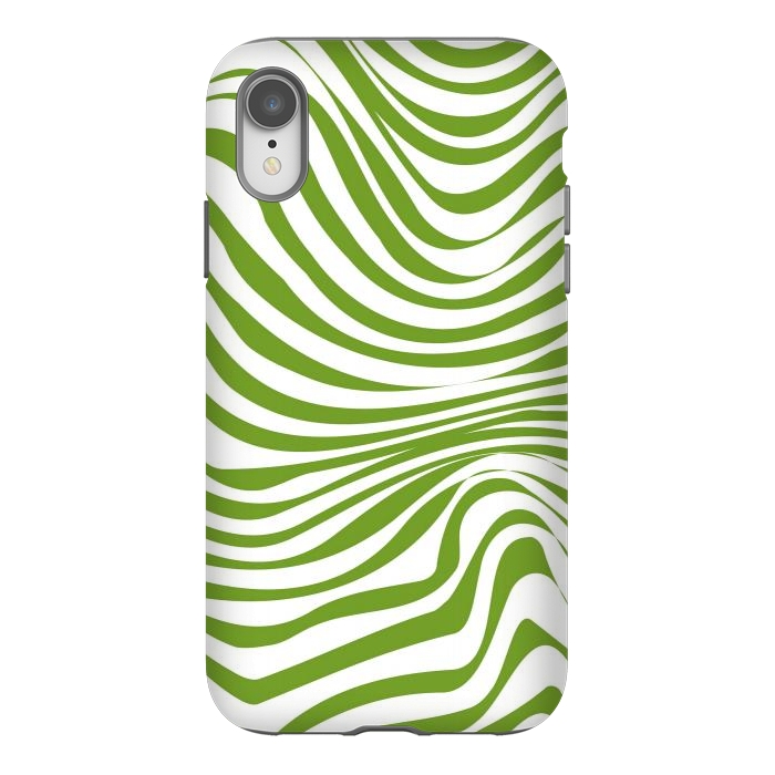 iPhone Xr StrongFit Modern retro cool green waves by Martina