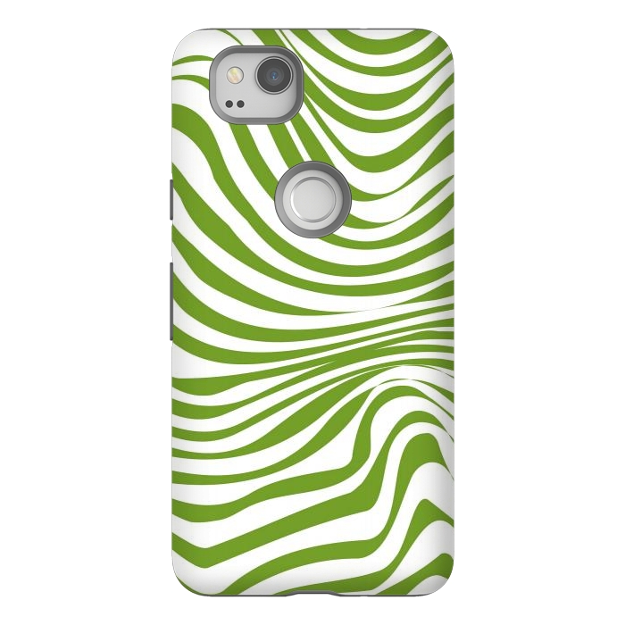 Pixel 2 StrongFit Modern retro cool green waves by Martina