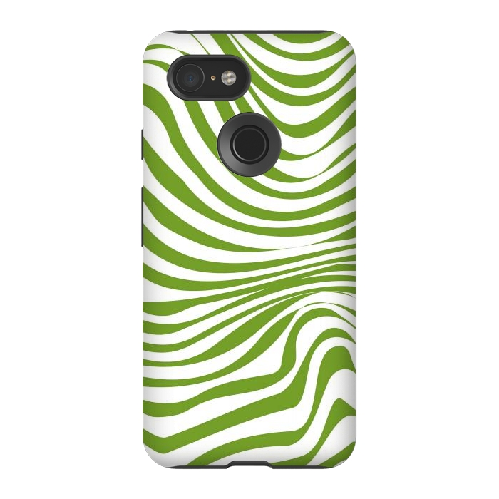 Pixel 3 StrongFit Modern retro cool green waves by Martina