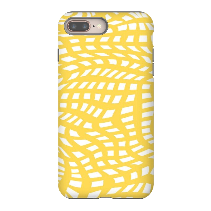 iPhone 7 plus StrongFit Modern retro yellow cubes by Martina