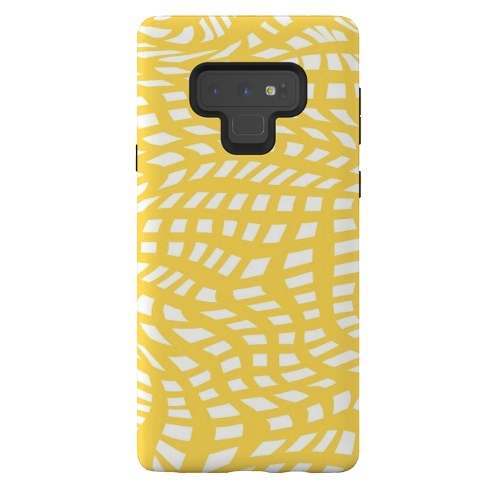 Galaxy Note 9 StrongFit Modern retro yellow cubes by Martina