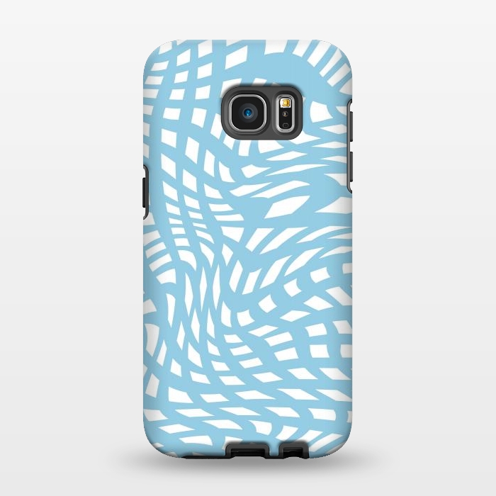Galaxy S7 EDGE StrongFit Modern retro blue wave cubes by Martina