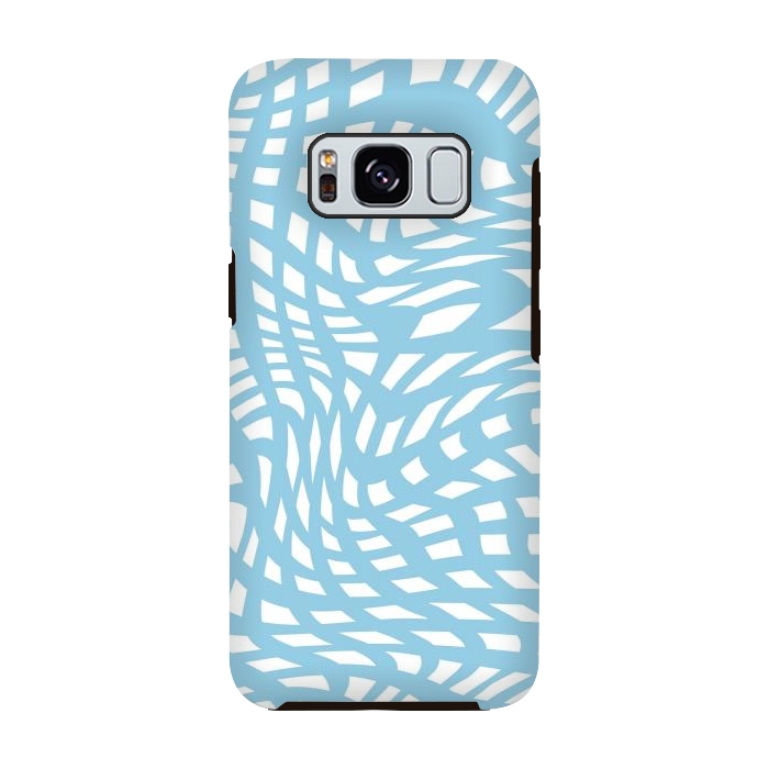 Galaxy S8 StrongFit Modern retro blue wave cubes by Martina