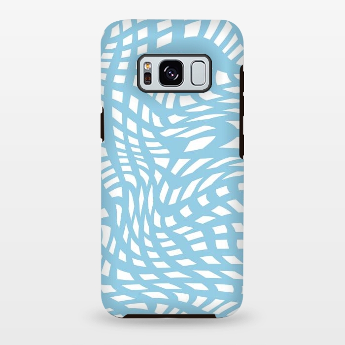 Galaxy S8 plus StrongFit Modern retro blue wave cubes by Martina