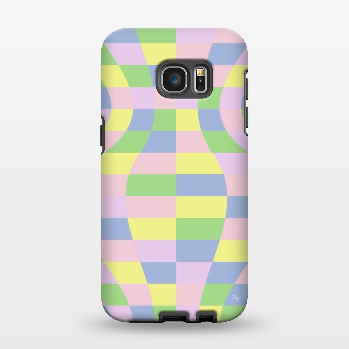 Galaxy S7 EDGE StrongFit Modern Retro pastel cubes by Martina