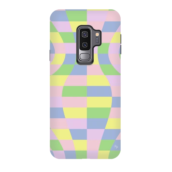 Galaxy S9 plus StrongFit Modern Retro pastel cubes by Martina