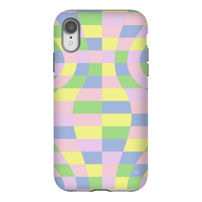 iPhone Xr StrongFit Modern Retro pastel cubes by Martina