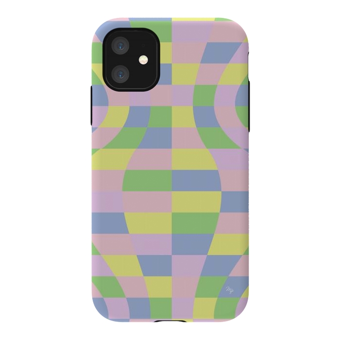 iPhone 11 StrongFit Modern Retro pastel cubes by Martina