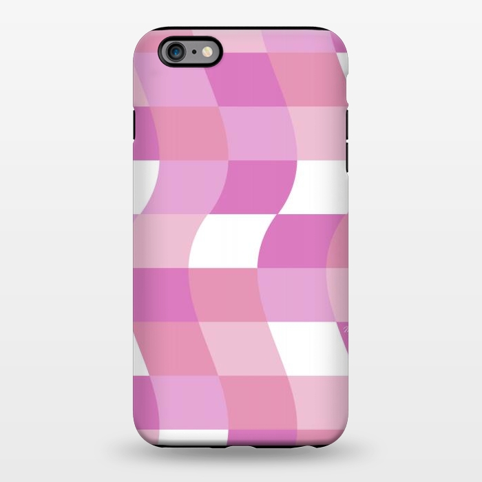 iPhone 6/6s plus StrongFit Modern retro pink cube waves by Martina