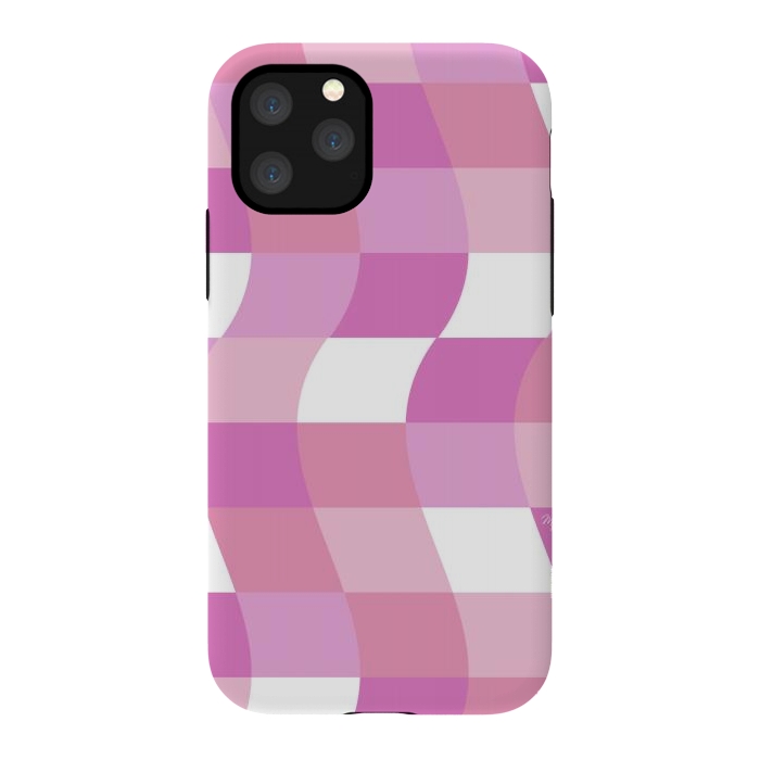 iPhone 11 Pro StrongFit Modern retro pink cube waves by Martina