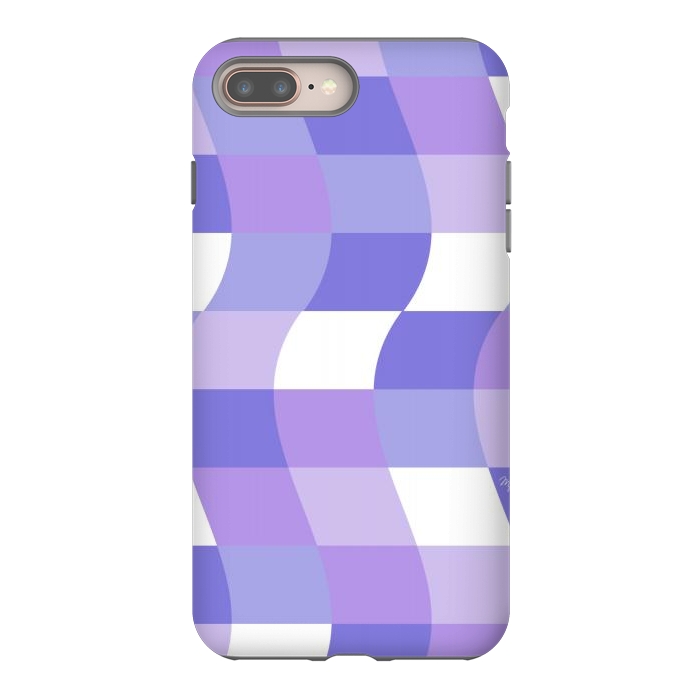 iPhone 7 plus StrongFit Modern retro purple cube waves by Martina
