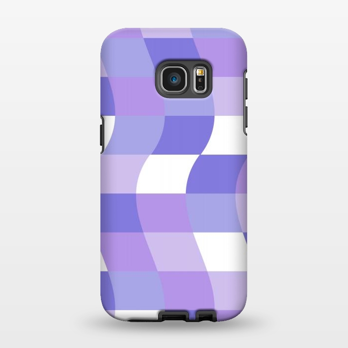 Galaxy S7 EDGE StrongFit Modern retro purple cube waves by Martina