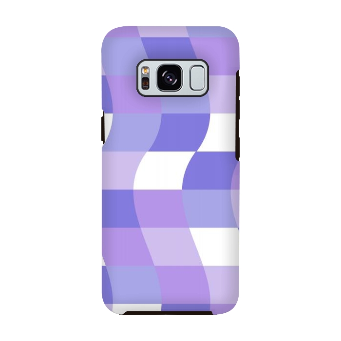 Galaxy S8 StrongFit Modern retro purple cube waves by Martina