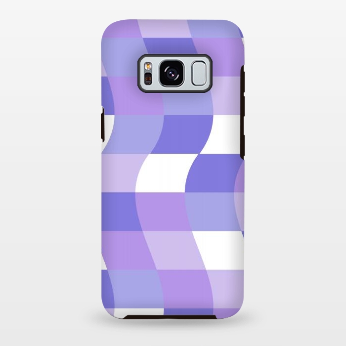 Galaxy S8 plus StrongFit Modern retro purple cube waves by Martina