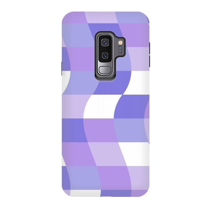 Galaxy S9 plus StrongFit Modern retro purple cube waves by Martina