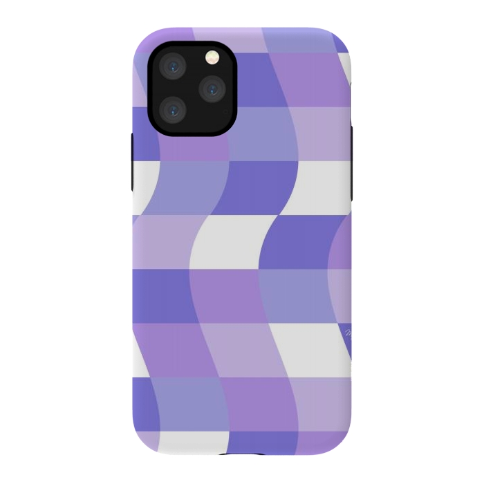 iPhone 11 Pro StrongFit Modern retro purple cube waves by Martina
