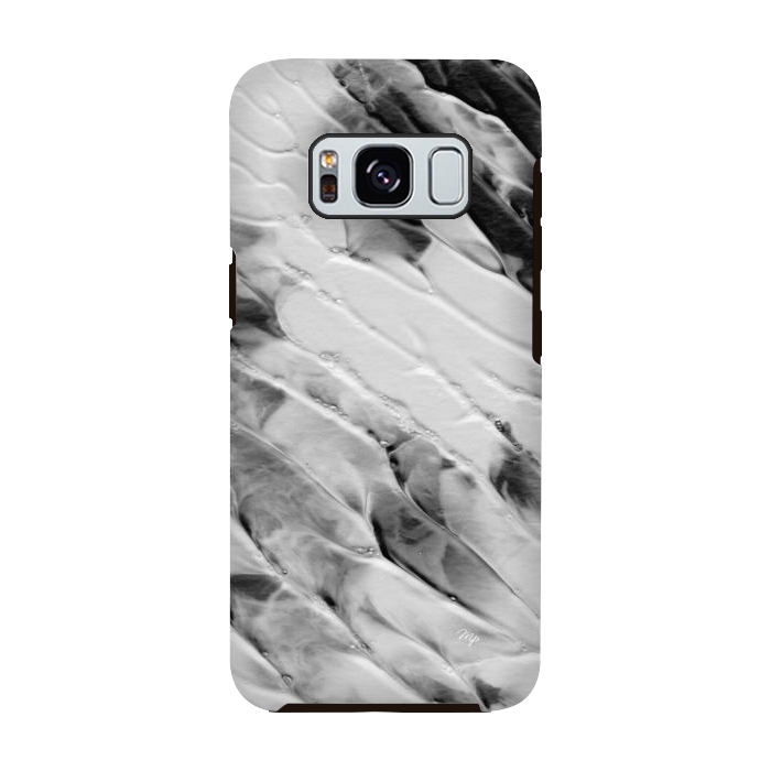 Galaxy S8 StrongFit Modern organic black and white paint by Martina